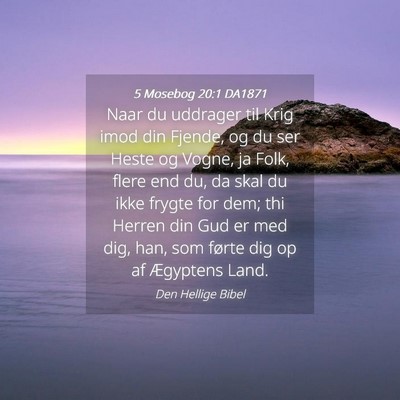 Picture 04 - 5 Mosebog 20:1 DA1871 - Naar du uddrager til Krig imod din Fjende, og du - Bible Verse Picture
