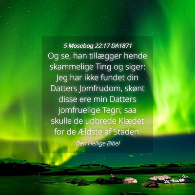 Picture 04 - 5 Mosebog 22:17 DA1871 - Og se, han tillægger hende skammelige Ting og - Bible Verse Picture