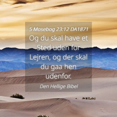 Picture 04 - 5 Mosebog 23:12 DA1871 - Og du skal have et Sted uden for Lejren, og der - Bible Verse Picture