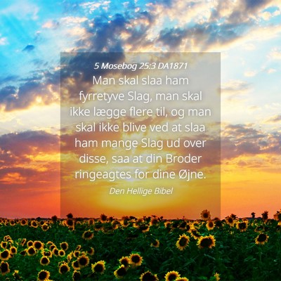Picture 04 - 5 Mosebog 25:3 DA1871 - Man skal slaa ham fyrretyve Slag, man skal ikke - Bible Verse Picture
