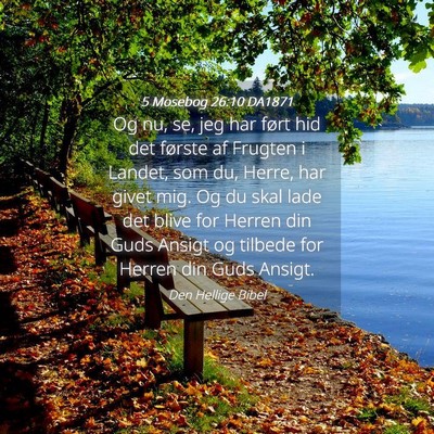 Picture 04 - 5 Mosebog 26:10 DA1871 - Og nu, se, jeg har ført hid det første af - Bible Verse Picture