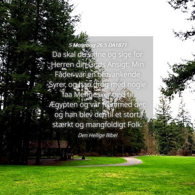 Picture 04 - 5 Mosebog 26:5 DA1871 - Da skal du vidne og sige for Herren din Guds - Bible Verse Picture