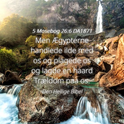 Picture 04 - 5 Mosebog 26:6 DA1871 - Men Ægypterne handlede ilde med os og plagede os - Bible Verse Picture