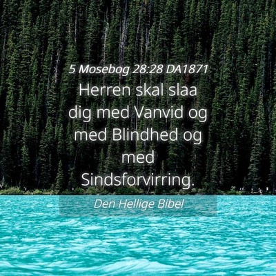 Picture 04 - 5 Mosebog 28:28 DA1871 - Herren skal slaa dig med Vanvid og med Blindhed - Bible Verse Picture