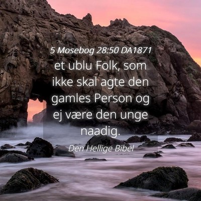 Picture 04 - 5 Mosebog 28:50 DA1871 - et ublu Folk, som ikke skal agte den gamles - Bible Verse Picture