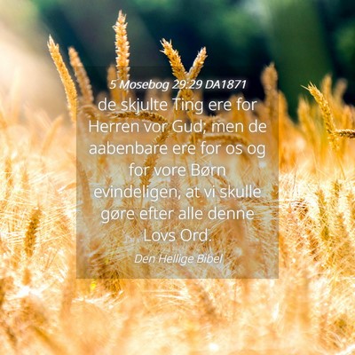 Picture 04 - 5 Mosebog 29:29 DA1871 - de skjulte Ting ere for Herren vor Gud; men de - Bible Verse Picture