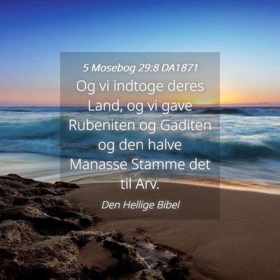 Picture 04 - 5 Mosebog 29:8 DA1871 - Og vi indtoge deres Land, og vi gave Rubeniten og - Bible Verse Picture