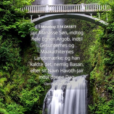 Picture 04 - 5 Mosebog 3:14 DA1871 - Jair, Manasse Søn, indtog hele Egnen Argob, - Bible Verse Picture