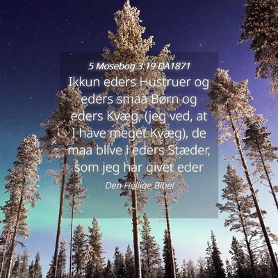 Picture 04 - 5 Mosebog 3:19 DA1871 - Ikkun eders Hustruer og eders smaa Børn og eders - Bible Verse Picture