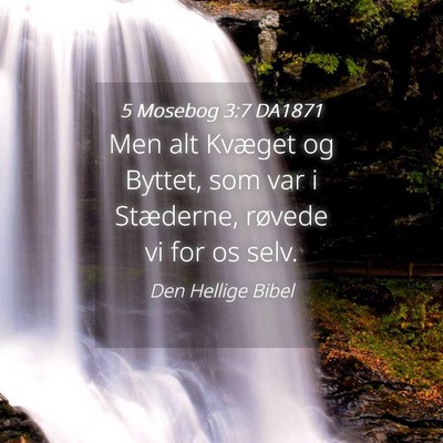 Picture 04 - 5 Mosebog 3:7 DA1871 - Men alt Kvæget og Byttet, som var i Stæderne, - Bible Verse Picture