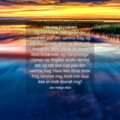 Picture 04 - 5 Mosebog 31:17 DA1871 - Og min Vrede skal optændes imod det paa den - Bible Verse Picture