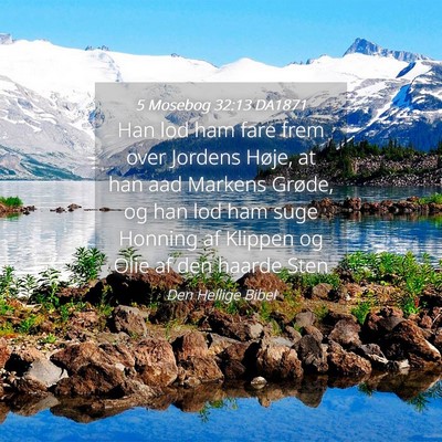 Picture 04 - 5 Mosebog 32:13 DA1871 - Han lod ham fare frem over Jordens Høje, at han - Bible Verse Picture
