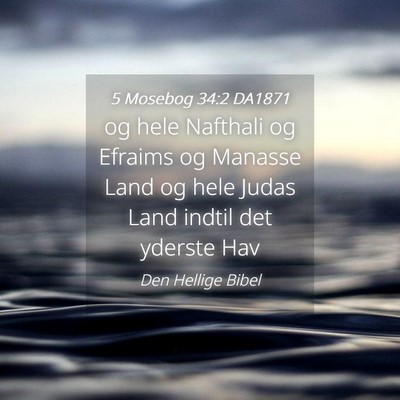 Picture 04 - 5 Mosebog 34:2 DA1871 - og hele Nafthali og Efraims og Manasse Land og - Bible Verse Picture