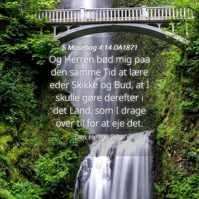 Picture 04 - 5 Mosebog 4:14 DA1871 - Og Herren bød mig paa den samme Tid at lære - Bible Verse Picture