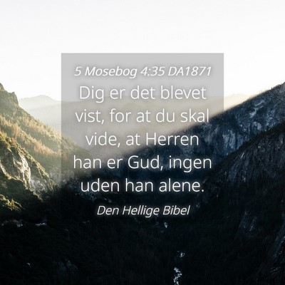 Picture 04 - 5 Mosebog 4:35 DA1871 - Dig er det blevet vist, for at du skal vide, at - Bible Verse Picture