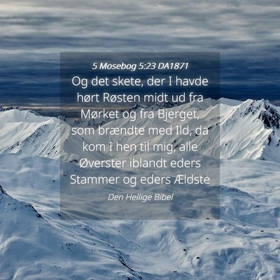 Picture 04 - 5 Mosebog 5:23 DA1871 - Og det skete, der I havde hørt Røsten midt ud - Bible Verse Picture