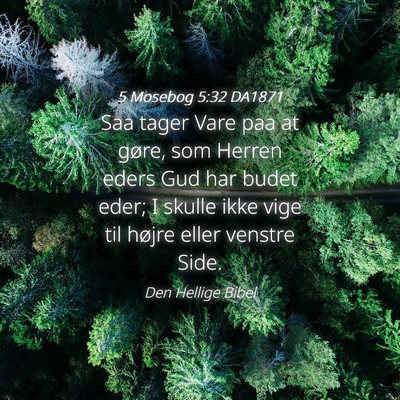 Picture 04 - 5 Mosebog 5:32 DA1871 - Saa tager Vare paa at gøre, som Herren eders Gud - Bible Verse Picture