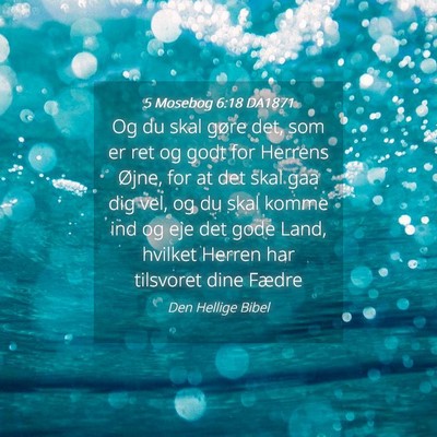 Picture 04 - 5 Mosebog 6:18 DA1871 - Og du skal gøre det, som er ret og godt for - Bible Verse Picture