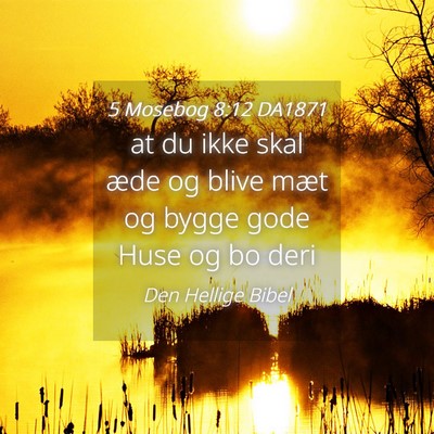 Picture 04 - 5 Mosebog 8:12 DA1871 - at du ikke skal æde og blive mæt og bygge gode - Bible Verse Picture