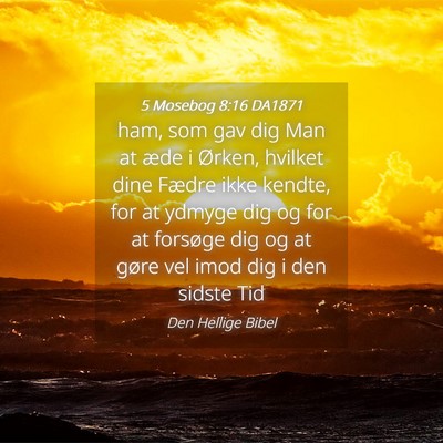 Picture 04 - 5 Mosebog 8:16 DA1871 - ham, som gav dig Man at æde i Ørken, hvilket - Bible Verse Picture