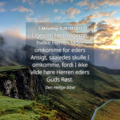 Picture 04 - 5 Mosebog 8:20 DA1871 - Ligesom Hedningerne, hvilke Herren lader omkomme - Bible Verse Picture