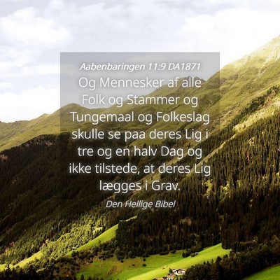 Picture 04 - Aabenbaringen 11:9 DA1871 - Og Mennesker af alle Folk og Stammer og Tungemaal - Bible Verse Picture