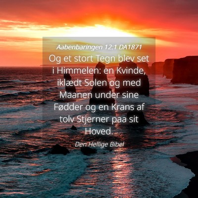 Picture 04 - Aabenbaringen 12:1 DA1871 - Og et stort Tegn blev set i Himmelen: en Kvinde, - Bible Verse Picture