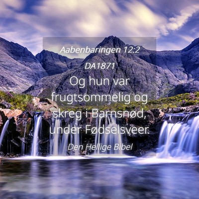 Picture 04 - Aabenbaringen 12:2 DA1871 - Og hun var frugtsommelig og skreg i Barnsnød, - Bible Verse Picture