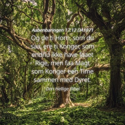 Picture 04 - Aabenbaringen 17:12 DA1871 - Og de ti Horn, som du saa, ere ti Konger, som - Bible Verse Picture