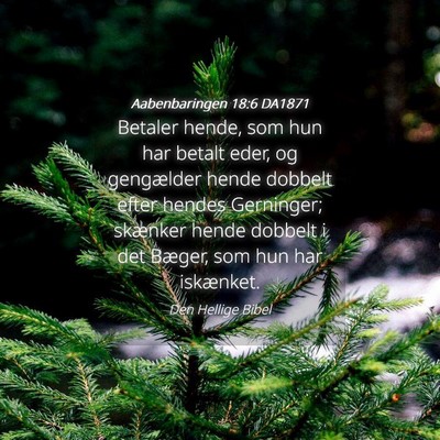 Picture 04 - Aabenbaringen 18:6 DA1871 - Betaler hende, som hun har betalt eder, og - Bible Verse Picture