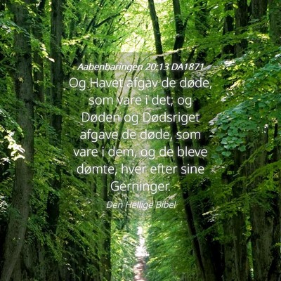 Picture 04 - Aabenbaringen 20:13 DA1871 - Og Havet afgav de døde, som vare i det; og - Bible Verse Picture