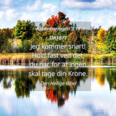 Picture 04 - Aabenbaringen 3:11 DA1871 - Jeg kommer snart! Hold fast ved det, du har, for - Bible Verse Picture