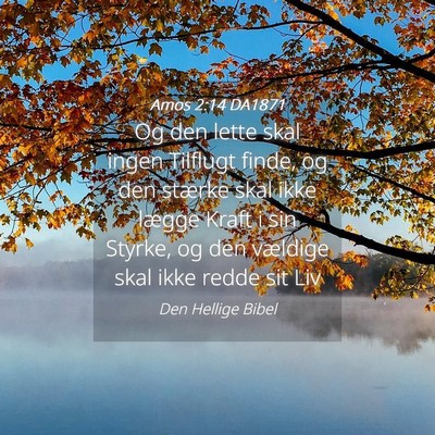 Picture 04 - Amos 2:14 DA1871 - Og den lette skal ingen Tilflugt finde, og den - Bible Verse Picture