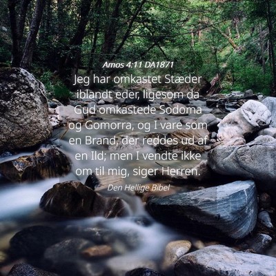 Picture 04 - Amos 4:11 DA1871 - Jeg har omkastet Stæder iblandt eder, ligesom da - Bible Verse Picture