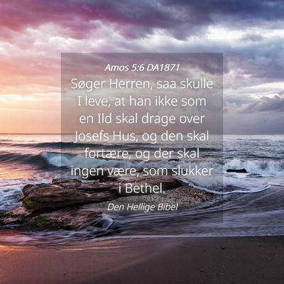 Picture 04 - Amos 5:6 DA1871 - Søger Herren, saa skulle I leve, at han ikke som - Bible Verse Picture
