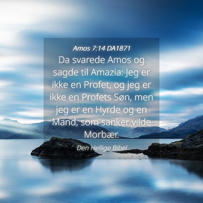 Picture 04 - Amos 7:14 DA1871 - Da svarede Amos og sagde til Amazia: Jeg er ikke - Bible Verse Picture