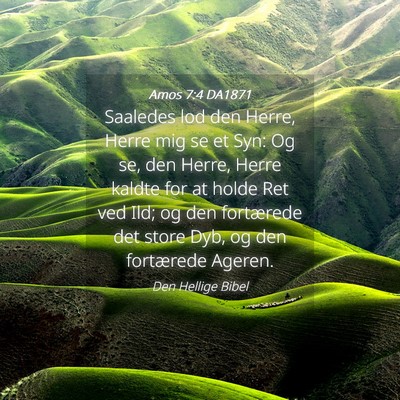Picture 04 - Amos 7:4 DA1871 - Saaledes lod den Herre, Herre mig se et Syn: Og - Bible Verse Picture