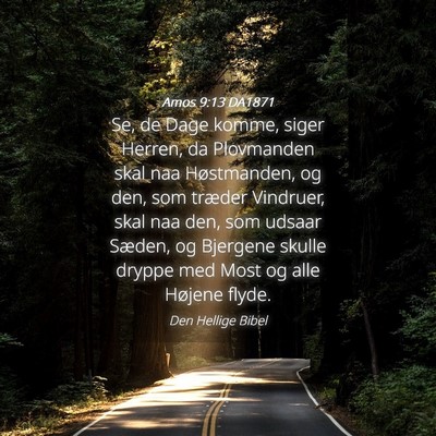 Picture 04 - Amos 9:13 DA1871 - Se, de Dage komme, siger Herren, da Plovmanden - Bible Verse Picture