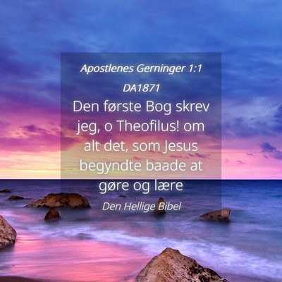 Picture 04 - Apostlenes Gerninger 1:1 DA1871 - Den første Bog skrev jeg, o Theofilus! om alt - Bible Verse Picture