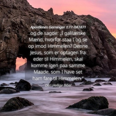 Picture 04 - Apostlenes Gerninger 1:11 DA1871 - og de sagde: „I galilæiske Mænd, hvorfor staa - Bible Verse Picture