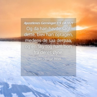 Picture 04 - Apostlenes Gerninger 1:9 DA1871 - Og da han havde sagt dette, blev han optagen, - Bible Verse Picture