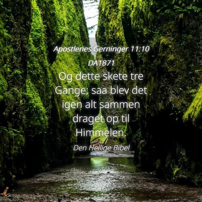 Picture 04 - Apostlenes Gerninger 11:10 DA1871 - Og dette skete tre Gange; saa blev det igen alt - Bible Verse Picture