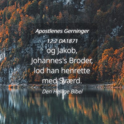 Picture 04 - Apostlenes Gerninger 12:2 DA1871 - og Jakob, Johannes's Broder, lod han henrette med - Bible Verse Picture