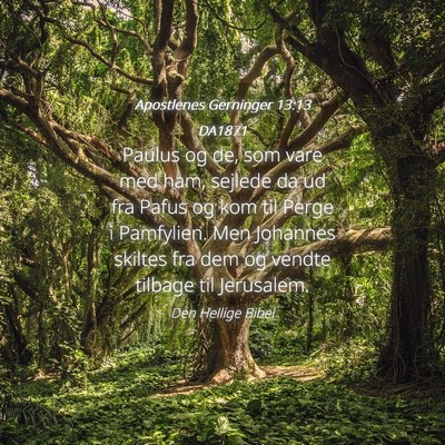 Picture 04 - Apostlenes Gerninger 13:13 DA1871 - Paulus og de, som vare med ham, sejlede da ud fra - Bible Verse Picture