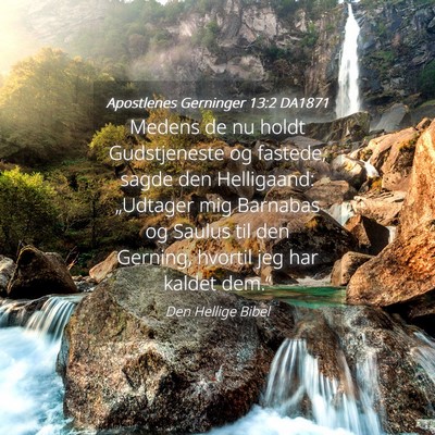 Picture 04 - Apostlenes Gerninger 13:2 DA1871 - Medens de nu holdt Gudstjeneste og fastede, sagde - Bible Verse Picture