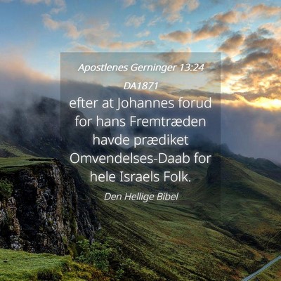 Picture 04 - Apostlenes Gerninger 13:24 DA1871 - efter at Johannes forud for hans Fremtræden - Bible Verse Picture
