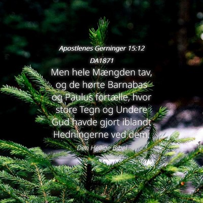 Picture 04 - Apostlenes Gerninger 15:12 DA1871 - Men hele Mængden tav, og de hørte Barnabas og - Bible Verse Picture