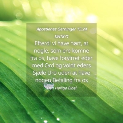 Picture 04 - Apostlenes Gerninger 15:24 DA1871 - Efterdi vi have hørt, at nogle, som ere komne - Bible Verse Picture