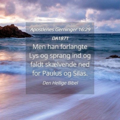 Picture 04 - Apostlenes Gerninger 16:29 DA1871 - Men han forlangte Lys og sprang ind og faldt - Bible Verse Picture