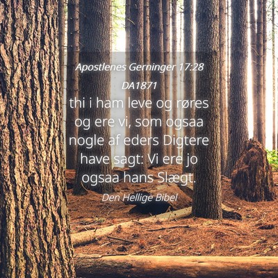 Picture 04 - Apostlenes Gerninger 17:28 DA1871 - thi i ham leve og røres og ere vi, som ogsaa - Bible Verse Picture